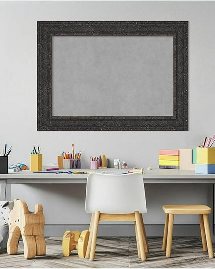 Amanti Art Black Framed Magnetic Board 21x29 Medium Vision Board for use with Magnets, 100% Metal Sheet to Display Items as Office Decor or for Home Organization in mudroom, Kitchen or Kids Room