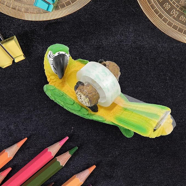 Animal Tape Dispenser - Parrot Design Desktop Organizer, School Office Sculpture Decor, Cute Tape Holder, Fun Office Stationery | Comes with 1 Roll for School Desk Accessories Home Kids Teens Adults