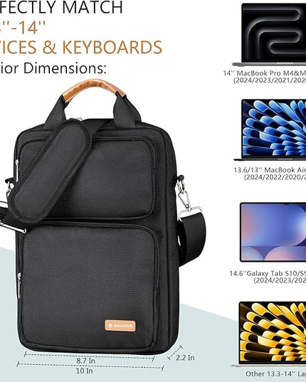 13.3-14 Inch Laptop Sleeve Bag, Laptop Bag for 14'' MacBook Pro M4 2024,14'' MacBook Pro M3&M2&M1 2023/2021, 13.6/13'' New MacBook Air M3/M2 2024/2022,Tab S8 Ultra 14.6",with Shoulder Strap(Black)