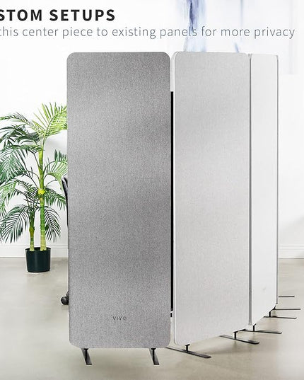 VIVO Freestanding 24 x 66 inch Privacy Panel, Cubicle Divider, Acoustic Wall Partition, Single 24 inch Panel with 2-Sided Zipper Attachment System, Gray, PP-1-T024G