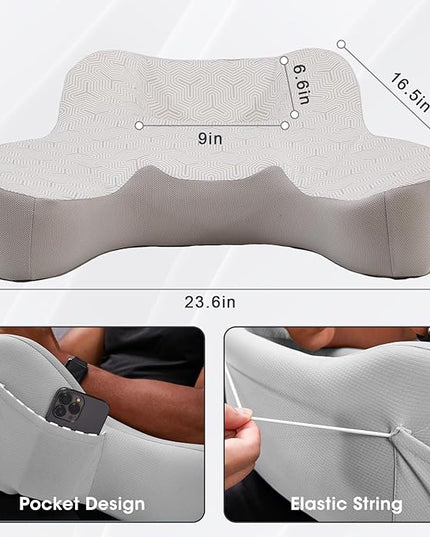 cooloo8 Lap Desk, Laptop Lap Desk Lap Desk with Cushion, Laptop Pillow for Lap, Portlands Portable Desk Pad, Gaming Pillow Work Pillow for Bed, Couch, Car(Ash Gray)