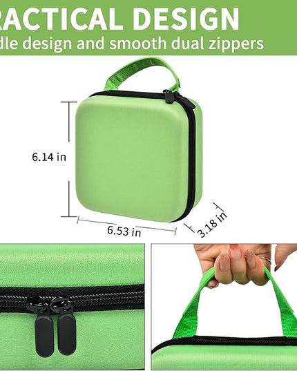 ALKOO Case Compatible with NIIMBOT B21 / B1 Label Maker Wireless Thermal Label Printer, Holder for Inkless Label Maker & Labeling Tapes Refills, with Mesh Pocket for Cable Accessories (Green)