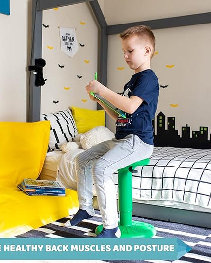Studico ActiveChairs Adjustable Wobble Stool, Flexible Classroom Seating, Improves Focus, Posture and Helps ADHD/ADD, Sensory Chair, Active Fidget Chairs Adjusts from 16.65" to 23.75" Ages 13-18 Gree