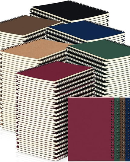 Yahenda Spiral Notebook College Ruled Journals Notebooks Lined 8.3 x 5.5 Inch Note Books Bulk A5 Writing Notebooks Thick Paper Notebook for Office Business School Supplies (Classic Colors,54 Pcs)