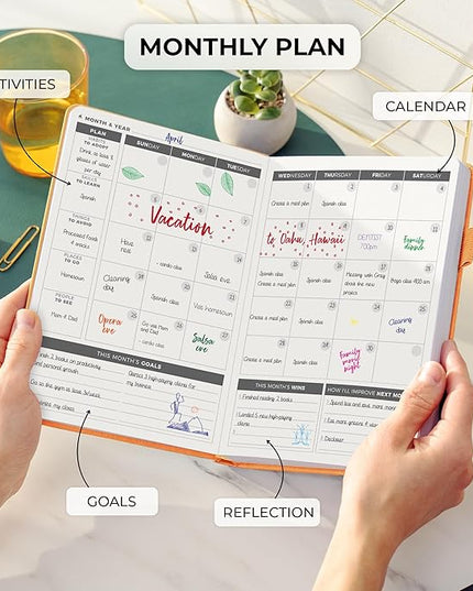 Clever Fox Daily Planner – Undated Planning Notebook with Hourly Schedule & To-Do List – Personal Day Task & Work Organizer, 6 Months (Orange)