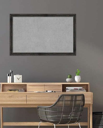 Amanti Art Black Framed Magnetic Board 27x43 Large Vision Board for use with Magnets, 100% Metal Sheet to Display Items as Office Decor or for Home Organization in mudroom, Kitchen or Kids Room