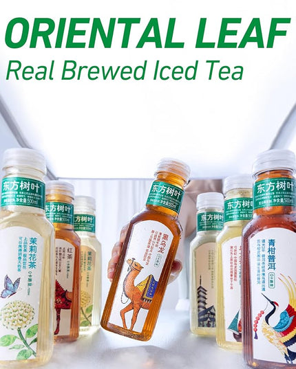 ORIENTAL LEAF Unsweetened Iced Tea – Bottled Black Oolong Tea, 16.9 FL oz bottles (Pack of 15), Brewed Tea Drinks, Sugar Free, 0 Calories