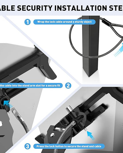 AboveTEK Anti-Theft iPad Kiosk Stand, 360° Swivel POS Tablet Mount with Security Cable & Key, Fits 7–13-inch iPad & Samsung Galaxy Tab, Perfect for Retail & Business