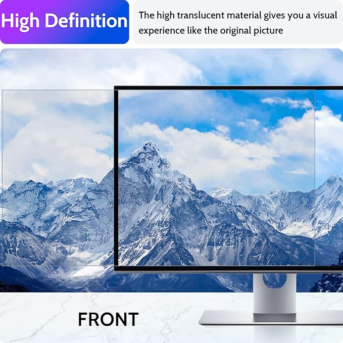 Peslv Computer Privacy Screen 24 Inch for 16:9 Widescreen Monitor, Removable 24inch Anti Blue Light Anti Glare Monitor Privacy Filter Shield (20 15/16" x 11 13/16")