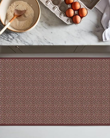 Artoid Mode Washable Non Slip Rubber Backing Kitchen Rugs Red Doormat, Absorbent Kitchen Floor Mats Front of Sink Kitchen Mats for Floor Home Decor 17x29 Inch
