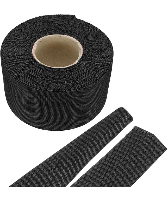 MECCANIXITY Braided Cable Sleeves Heat Shrinkable Fabric Sleeving, 2" 40ft Black 2:1 Ratio Heat Shrinkable Cord Protector for Harness Cable, Network Cable Protection, Cable Management