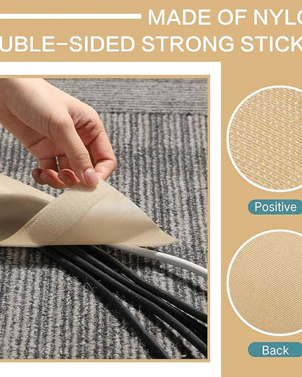 WILLBOND Carpet Cord Cover Cable Protector Floor Cover Cable Protector Management Only for Commercial Office Carpet(98.43 ft,Khaki)