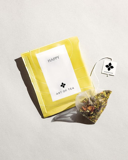 Art of Tea | Organic Happy Jasmine Green Tea | 50 Eco Friendly Pyramid Tea Bag Sachets