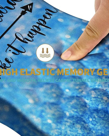 Hokafenle Ergonomic Mouse Pad Wrist Support with Massage Design, Wrist Rest Pain Relief Mousepad with Memory Foam&Non-Slip PU Base, Mouse Pads for Wireless Mouse & Desk (12x8 inch,Stay Positive)
