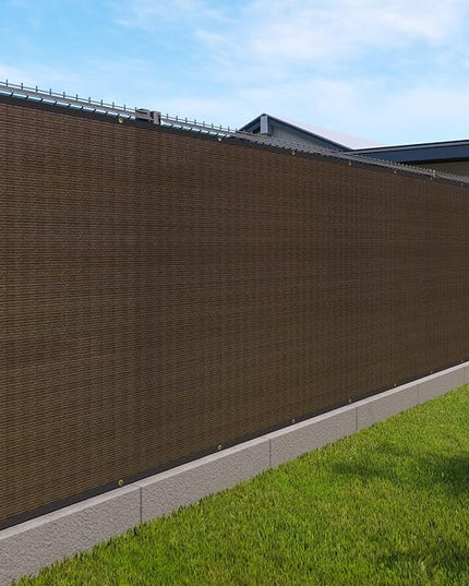 Windscreen4less Privacy Fence Screen Heavy Duty Windscreen Fencing Mesh Fabric Shade Net Cover with Brass Grommtes for Outdoor Wall Garden Yard Pool Deck, 6'x264' Brown