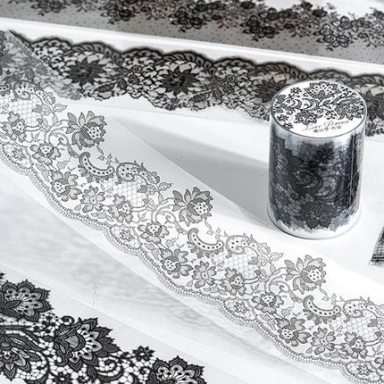 AuriicLeaf Lace Dream PET Tape Set, 6 Rolls of Elegant Floral Stickers for Scrapbooking, Journaling, DIY Crafts, and Art Supplies