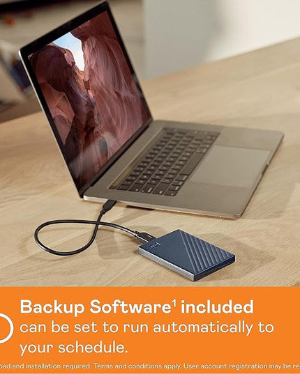 WD 2TB My Passport for Mac, Navy, Portable External Hard Drive with backup software and password protection, USB 3.1/USB 3.0 compatible - WDBA2D0020BBL-WESN