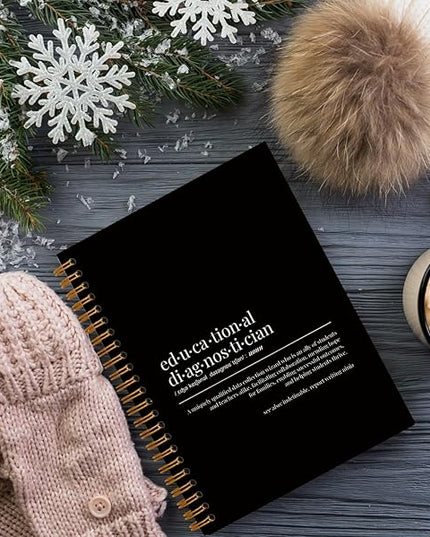 QUICQOD Educational Diagnostician Gifts Notebook,Appreciation Graduation Gifts for Educational Diagnostician Friend,Black Hardcover Spiral Notebook 5.5x8.3
