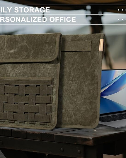 Gexmil Protective Laptop Sleeve for 13-13.3 Inch, MacBook Pro 13 M2(2022) M1(2021) Case, Cover for MacBook Air 13 M4 M3 M2 M1(2025-2020), Military Vintage Style,Army Green