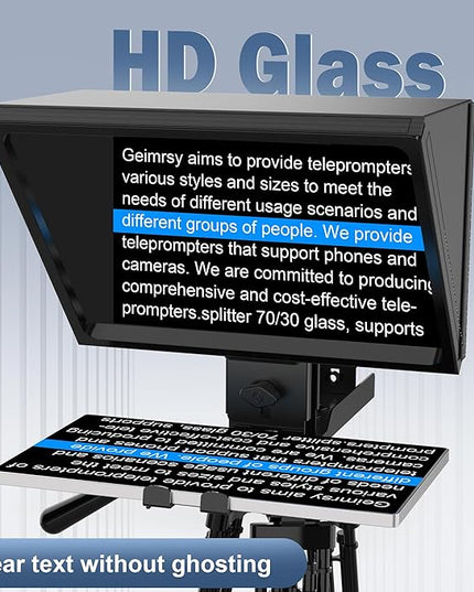 i2/12-inch All-Metal teleprompter, Lift The teleprompter and Remote Control, Using Tempered Optical Glass, Compatible with a Variety of Devices for a Variety of scenarios.