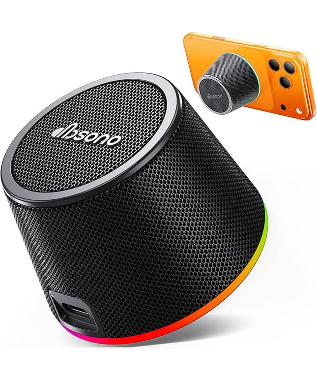 Small Bluetooth Speaker Gifts for Teens: Valentines Gifts for Him Her, 3 IN 1 Portable Magnetic Speaker with 9-Mode Lights, Waterproof Phone Stand for Desk, Cool Birthday Gadget Gifts for Adults