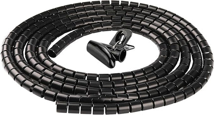Cable Sleeve Organizer 118Inch Coiled Tube Sleeve Cable Management Sleeve for Home Office PC TV Black