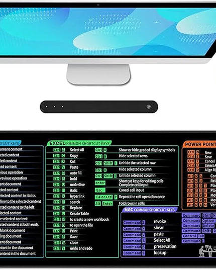 Galdas Gaming Mouse Pad XXL XL Large Long Extended Big Mousepad Non-Slip Rubber Keyboard Desk Pad with Stitched Edges for Laptop Home Office (31.5x11.8x0.08 Inch) … (Shortcut Keys Mac)
