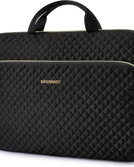 BAGSMART Laptop Sleeve for 15-inch MacBook Air/Pro, Laptop Carrying Case Compatible with 15.6 inch HP,Dell,Acer Aspire,Asus Notebook, Protective Case with Pocket and Handle, Black