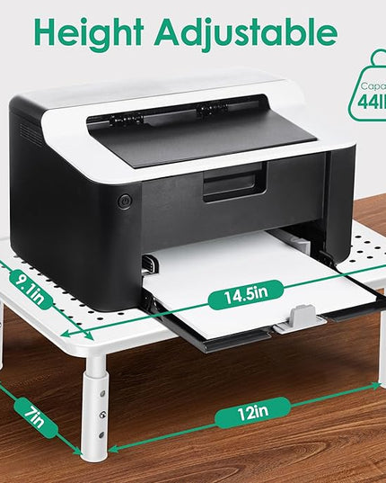 La Jaco Monitor Stand Riser, 3 Height Adjustable Monitor Stand with Pen Holder, Dual Monitor Riser Laptop Riser for Office, Home, School Supplies, 1 Pack, White