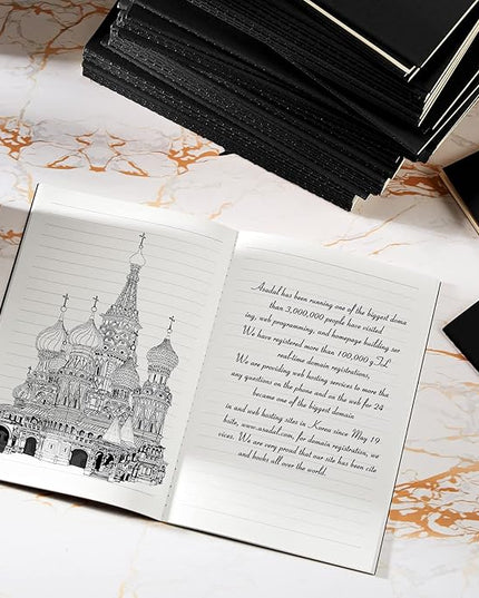 Sepamoon 200 Pack Kraft Notebook Journals 5.5 Inch x 8.3 Inch A5 Journal Softcover Notebooks Bulk for Kids Student Writing Sketch Travel Journal Office Notepad with 60 Pages 30 Sheets(Black)