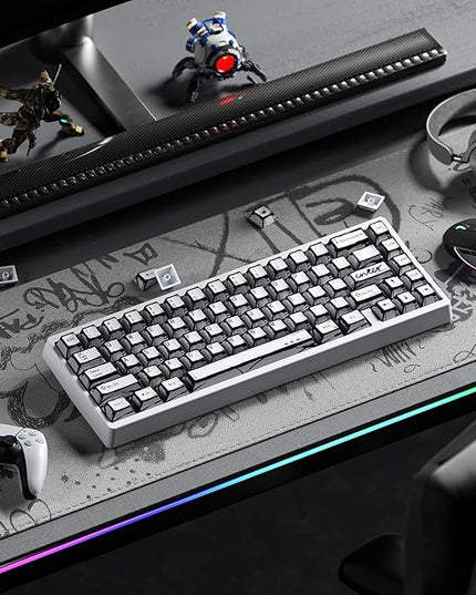 XVX White PBT Keycaps, Cherry Profile Keycap Set, Dye Sublimation Graffiti Keyboard Keycaps Suitable for 60% 65% 75% 80% 100% MX Switches Mechanical Keyboard