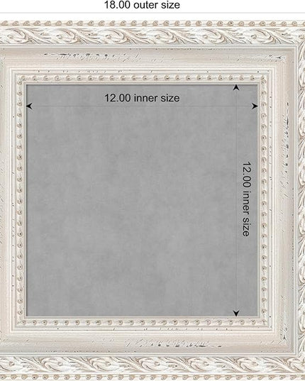 Amanti Art White Framed Magnetic Board 18x18 X-Small Vision Board for use with Magnets, 100% Metal Sheet to Display Items as Office Decor or for Home Organization in mudroom, Kitchen or Kids Room