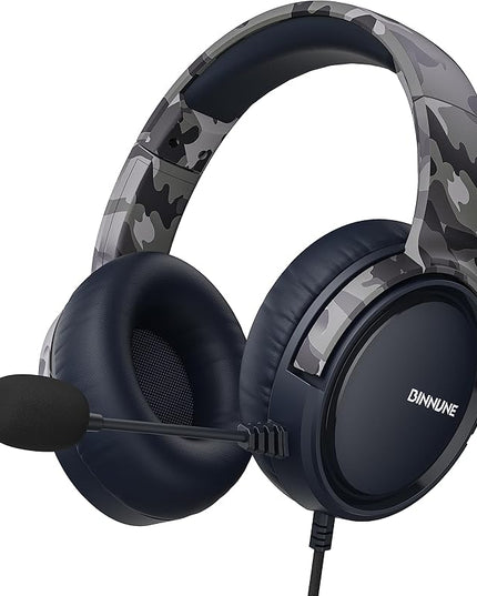 BINNUNE Gaming Headset with Mic for PS4 PS5 Xbox Series X|S Xbox 1 PC NS, Wired Gaming Headphones with Microphone for PS 4|5 Xbox1
