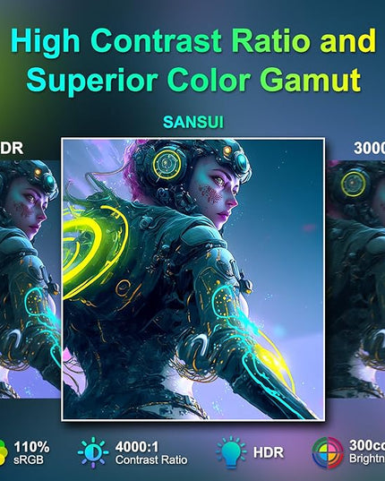 SANSUI Curved Monitor 27 inch 120Hz USB Type-C Computer Monitor with Speakers Built in丨FHD 1080p丨HDR丨110% sRGB丨1500R丨VESA Compatible,for Tablet,Desktop,Laptop and PC Work Gaming