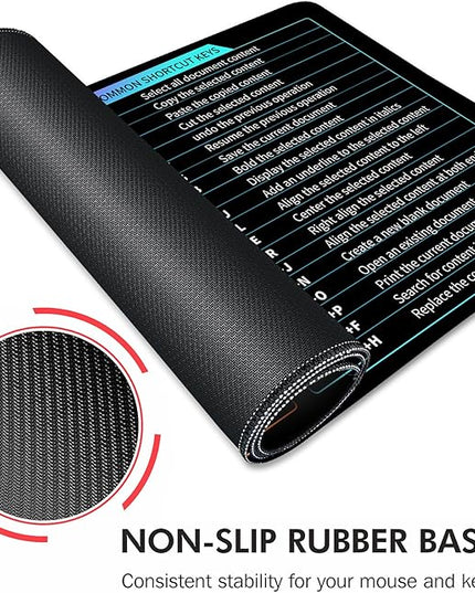 Galdas Gaming Mouse Pad XXL XL Large Long Extended Big Mousepad Non-Slip Rubber Keyboard Desk Pad with Stitched Edges for Laptop Home Office (31.5x11.8x0.08 Inch) … (Shortcut Keys1)