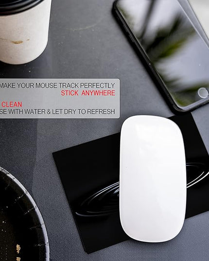 Mouse Pad Adhesive Bottom - Sticks to Any Surface - Portable - Webcam Covers and Screen Cleaner Included (Water Drop)