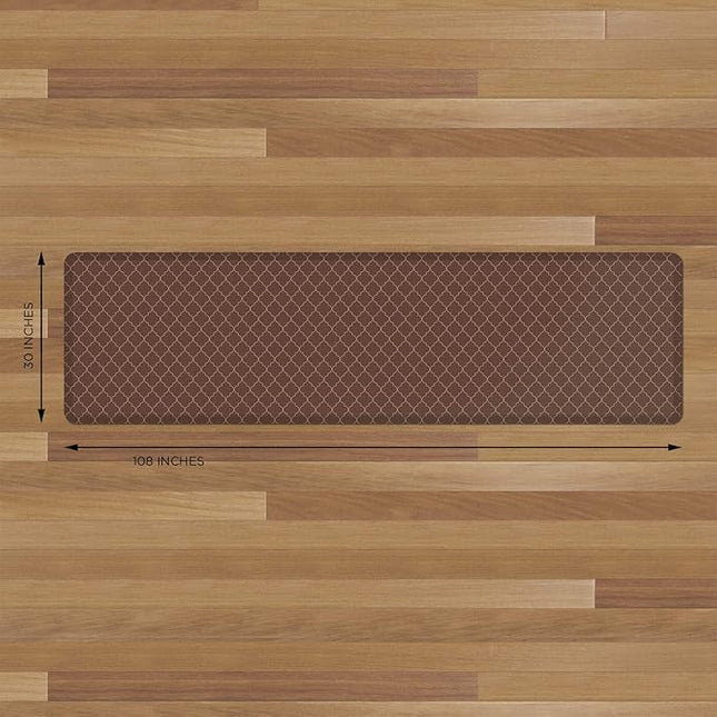 NewLife by GelPro Anti-Fatigue Designer Comfort Kitchen Floor Mat, 30x108" , Trellis Walnut Stain Resistant Surface with 3/4” Thick Ergo-foam Core for Health and Wellness