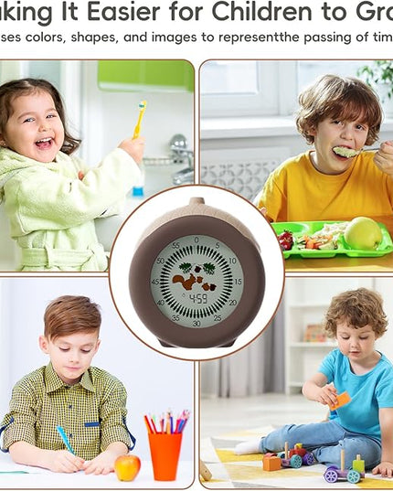 Visual Timer for Kids, 299-Minute Cute Kids Squirrel Timer with Eye-Protection Screen & Protective Case, Homeschool Supplies Study Teaching Time Management Tool
