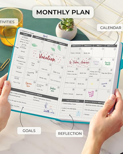 Clever Fox Daily Planner – Undated Planning Notebook with Hourly Schedule & To-Do List – Personal Day Task & Work Organizer, 6 Months (Turquoise)