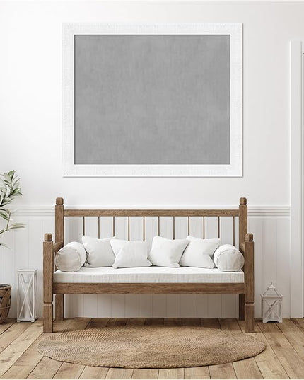 Amanti Art White Framed Magnetic Board 47x55 Oversize Vision Board for use with Magnets, 100% Metal Sheet to Display Items as Office Decor or for Home Organization in mudroom, Kitchen or Kids Room