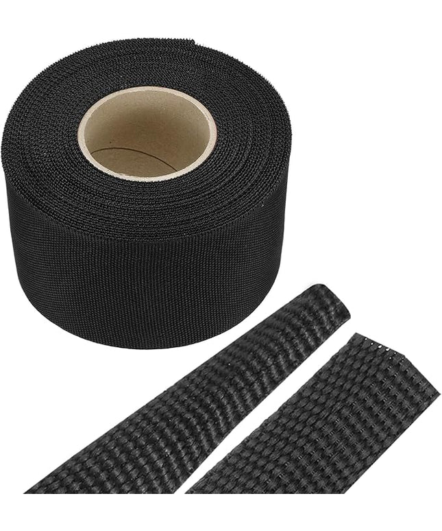 MECCANIXITY Braided Cable Sleeves Heat Shrinkable Fabric Sleeving, 2" 33ft Black 2:1 Ratio Heat Shrinkable Cord Protector for Harness Cable, Network Cable Protection, Cable Management