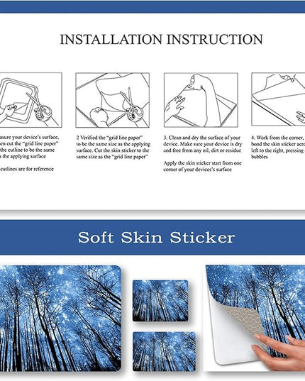 Laptop Skin Sticker Decal,12" 13" 13.3" 14" 15" 15.4" 15.6 inch Laptop Vinyl Skin Sticker Cover Art Protector Notebook PC (2 Wrist Pad Skins Included), Decorative Waterproof Removable,Galaxy Forest