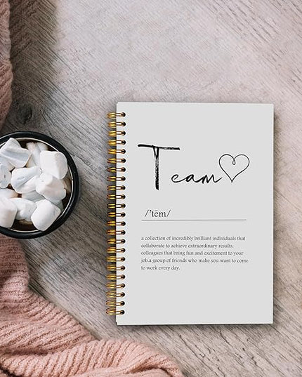 Team Definition Notebook Journal for Work, Team Gifts for Employees, Employee Staff Appreciation Gifts, Team Appreciation Gifts, Office Gifts for Coworkers, Spiral Notebook 5.5x8.3 Inches