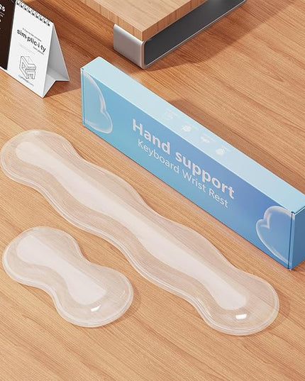 Gel Keyboard and Mouse Wrist Rest Set, Comfort Ergonomic Wrist Support, for Wrist Pain Relief, Computer Keyboard Wrist Rest (Transparent)