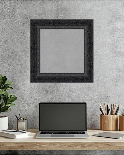 Amanti Art Black Framed Magnetic Board 16x16 X-Small Vision Board for use with Magnets, 100% Metal Sheet to Display Items as Office Decor or for Home Organization in mudroom, Kitchen or Kids Room