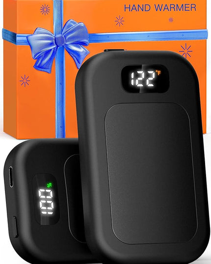 Hotdot Hand Warmers Rechargeable 2 Pack, 3 Heat Levels (104–121°F), Real-Time Temp & Battery Display, Electric Hand Warmers, Fast Heating, Fits in Gloves/Pocket, Gifts for Women & Men