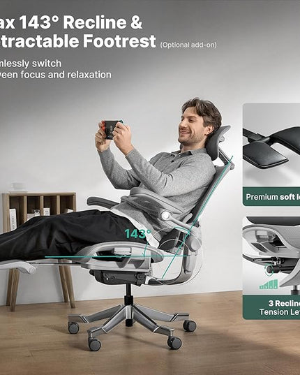 HINOMI H2 Pro Premium Ergonomic Office Chair - Comfy Home Office Desk Computer Chair with Adjustable Back Support, Swivel Wheels, Flip-up Arms, Comfortable Mesh Seat for Desk Work (Green)