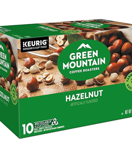 Green Mountain Coffee Roasters Hazelnut, Keurig Single Serve K-Cup Pods, Light Roast Coffee, 60 Count, (6 Packs of 10)