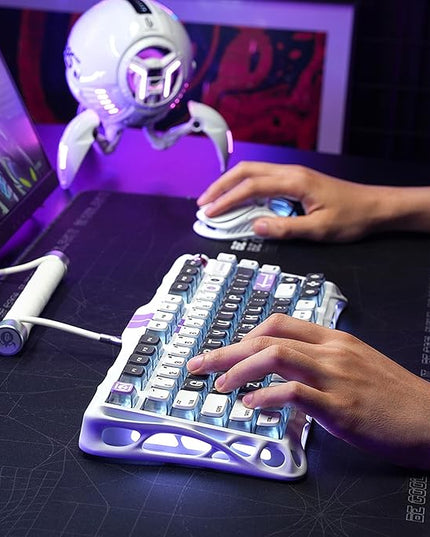 GravaStar Mercury V75 HE Keyboard – 75% Hall‑Effect Magnetic‑Switch Gaming Keyboard, 79‑Key, 8000 Hz Polling, 0.005RT, Wired USB-C, RGB Backlit, Adjustable Actuation, Semi‑Aluminum Chassis -Mecha Gray