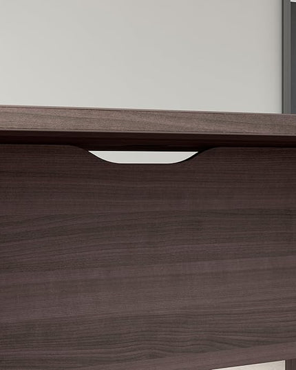 Bush Business Furniture 72-inch Office Conference Table with Wood Base, Boardroom Meeting Space for 6 Users, Storm Gray